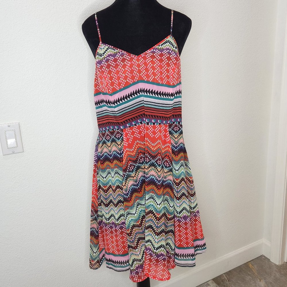 Multi colored tribal print dress